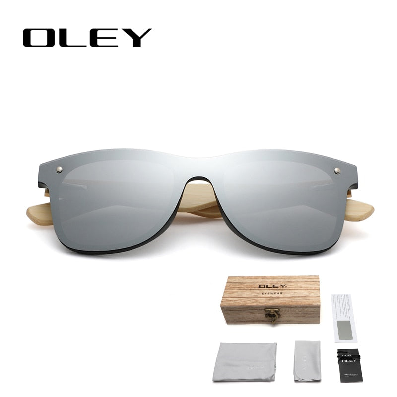 OLEY Natural Bamboo wood Sunglasses Men Polarized Fashion Glasses Original Bamboo Oculos de sol masculino Support custom logo