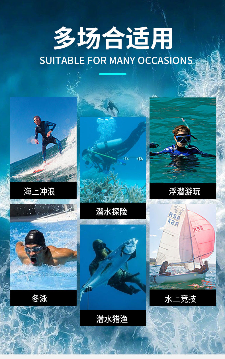 3MM Neoprene Wetsuit Hooded Men Surf Scuba Diving Suit Underwater Fishing Spearfishing Kitesurf Clothing WetSuit Equipment