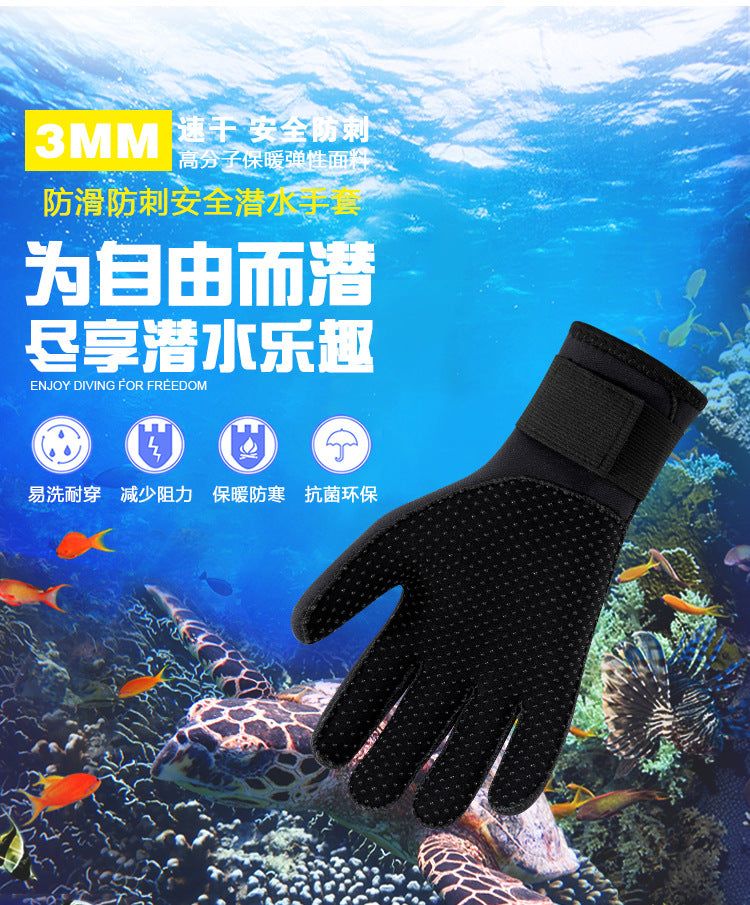 3mm Neoprene Diving Gloves Cut Resistant Keep Warm Snorkeling Paddling Surfing Kayaking Canoeing Spearfishing Water Sports