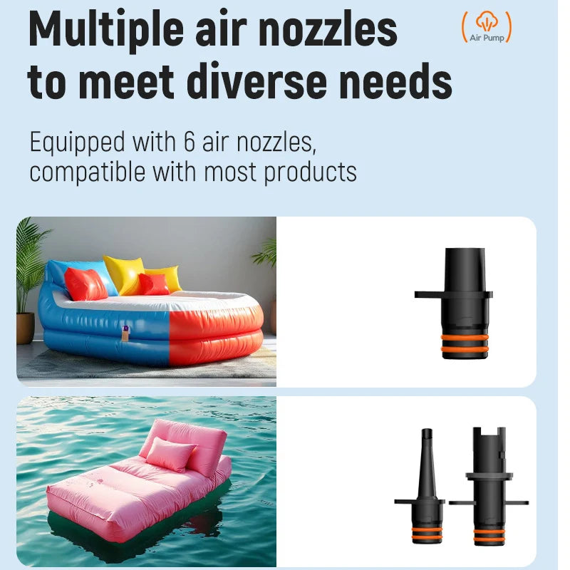 Wireless Electric Air Pump for SUP High Volume Portable Inflator Dual Function Boat Air Compressor Boat Inflatable Pump