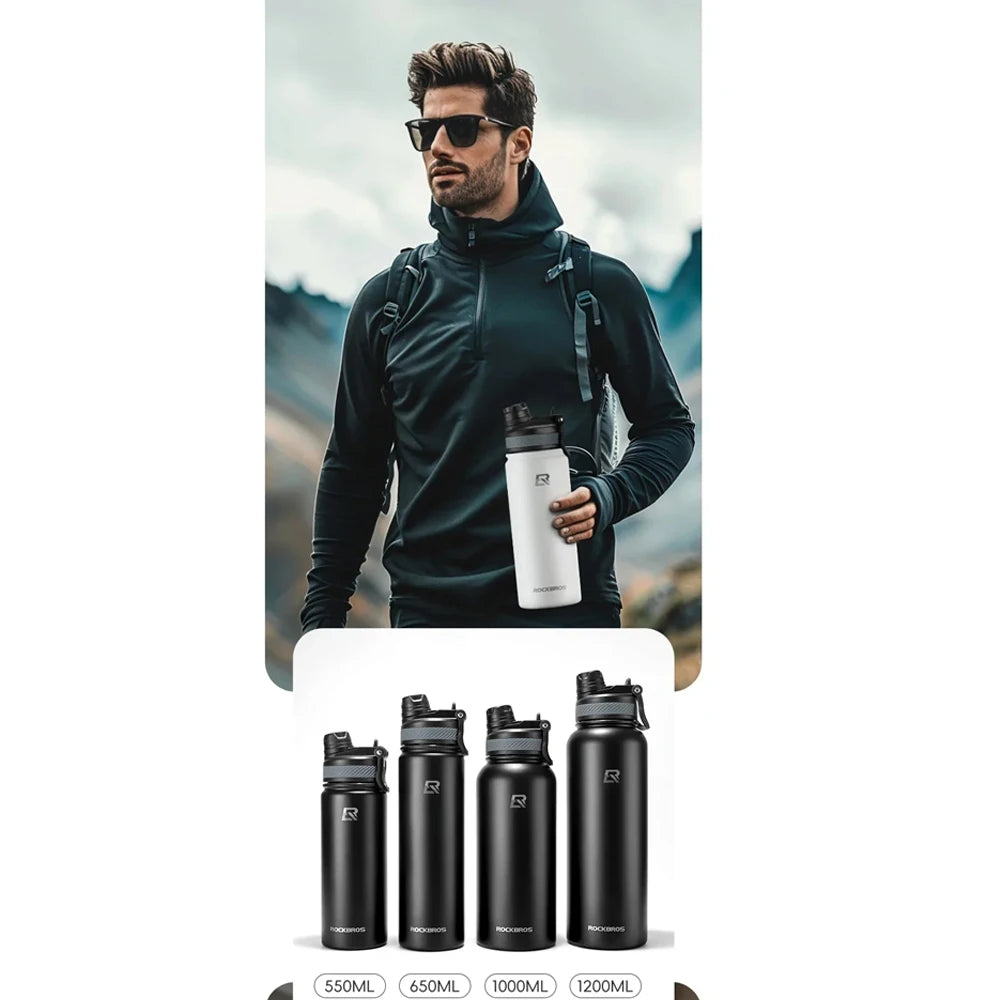 Stainless Steel Insulated Water BottleSports Insulated Water BottleLeak-proof and BPA-freeReusable Suitable for Cycling Running