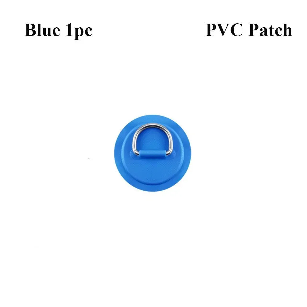 1/4Pcs 8cm Surfboard Dinghy Boat PVC Patch With Stainless Steel D Ring Deck Rigging Sup Round Ring Pad Boat Kayaking Accessorie