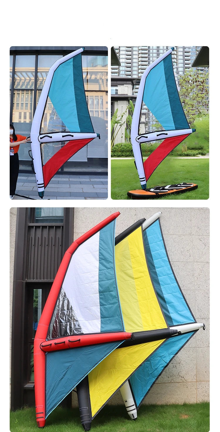 【Hot】Inflatable Windsurf Sail & Surfboard Wing Paddle Board, Kitesurfing Wind Surfing Water Sports Gear
