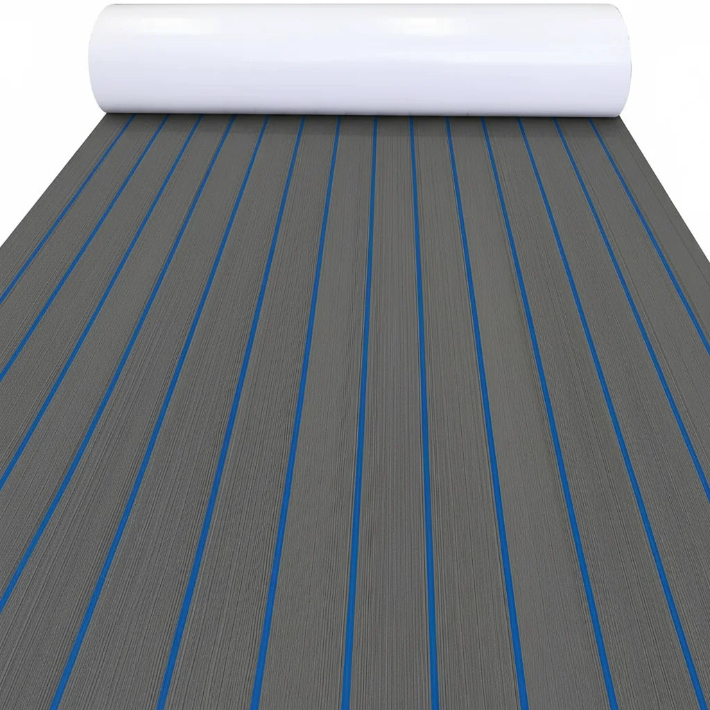 KXKZREN-2400x450mm EVA Foam Faux Teak Decking Sheet Marine Boat Flooring Sea Deck Yacht Mat Self-adhesive Kayak RV Non-slip Pad