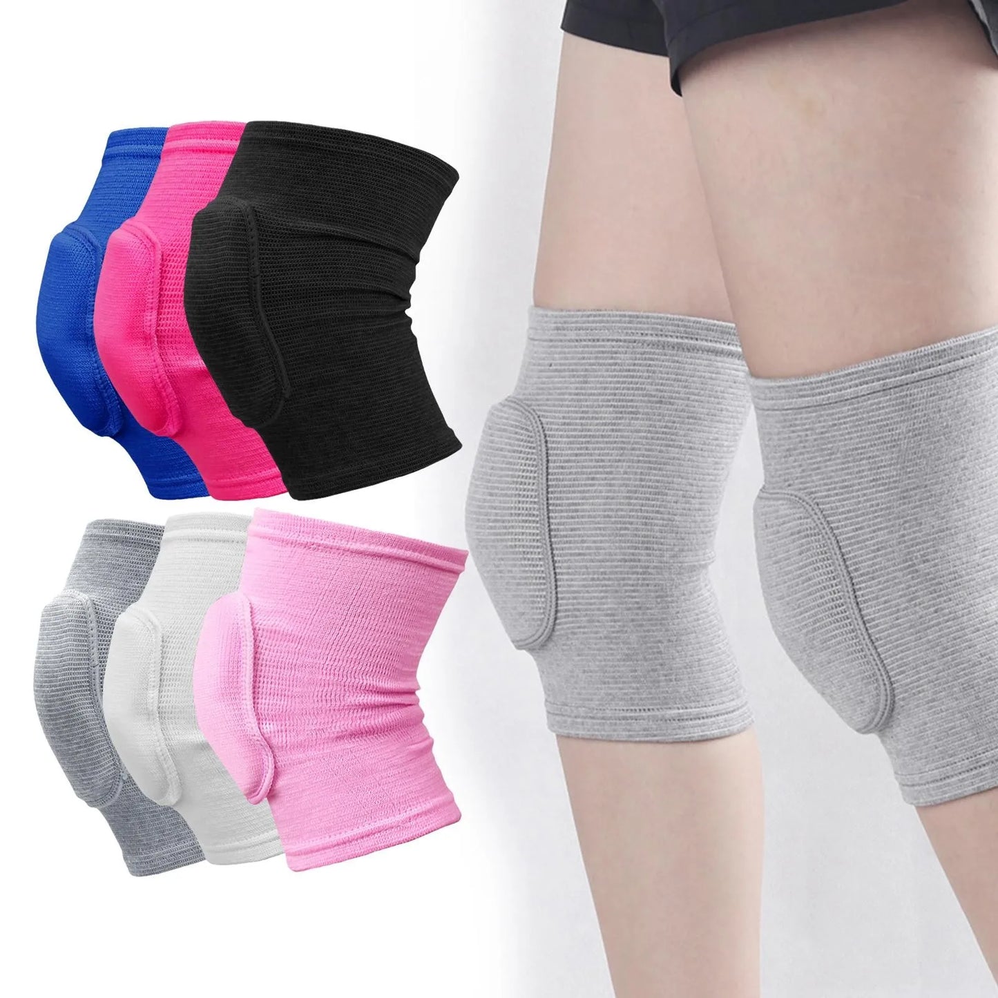 2pcs Sports Compression Knee Pads Elastic Knee Protector Thickened Sponge Knee Brace Support for Dancing Workout Training