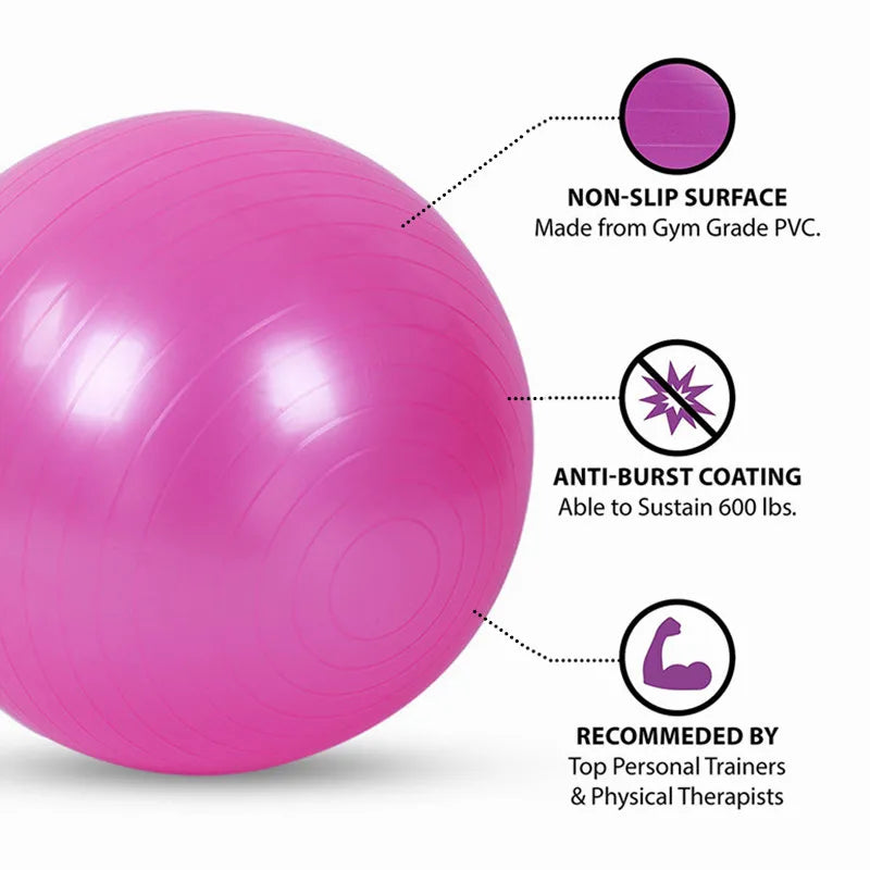 Novas bolas de fitness de pvc bola de yoga engrossado à prova de explosão exercício em casa ginásio pilates equipamento bola de equilíbrio 45cm/55cm/65cm/75cm