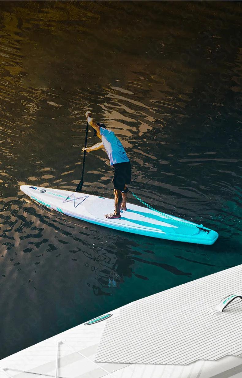 WATER LIVE Sparkling 12’ 0" Inflatable Surfing Board Pointed Design Cruise Travel Paddle Board With Safety Rope 12’ 0"x28"x6"