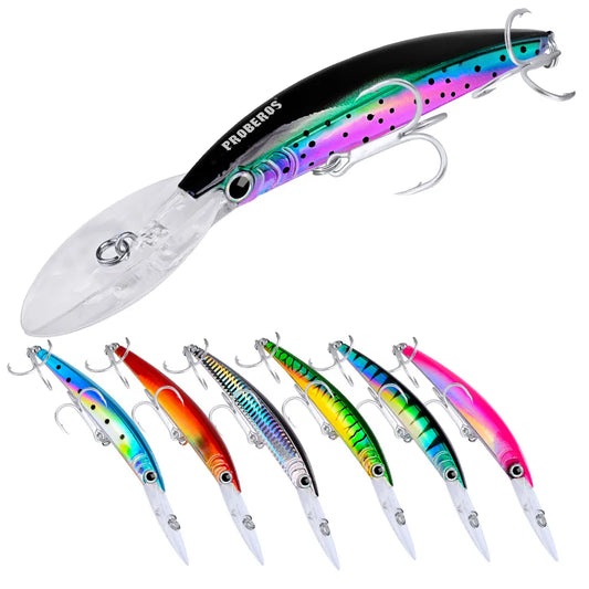 1 pçs grande minnow 17cm 27g wobblers iscas de pesca mergulho profundo artificial duro isca corrico barco mar pesca baixo pique isca