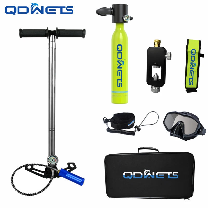 Mini Scuba Diving Tank Equipment Dive Cylinder with 5-10Minutes Capability 0.5 Litre Capacity with Refillable Design QDWETS