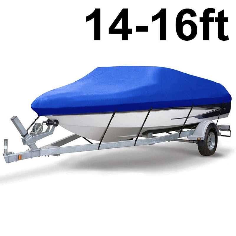 Boat Cover Rain Waterproof Fishing Universal Ski Bass Speedboat V-Shape Boat Cover Marine Boat Accessories Boat Equipment 16ft