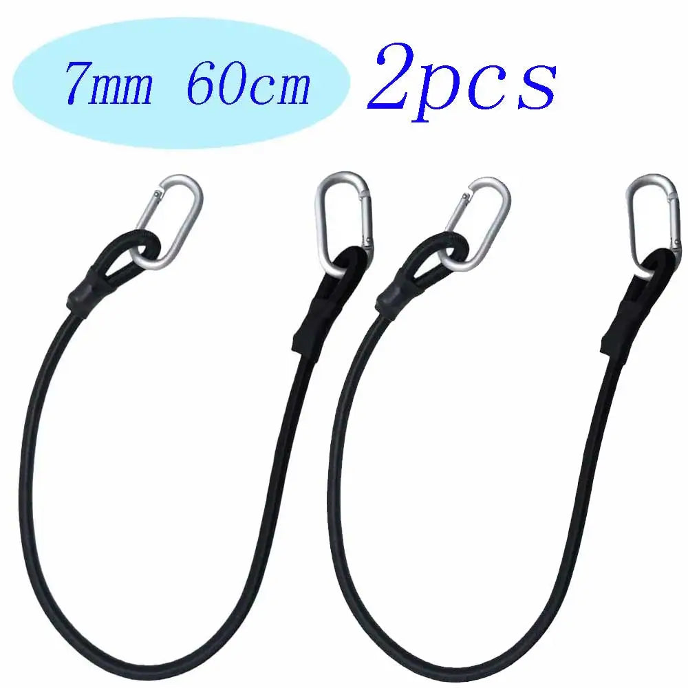 2pc Heavy Duty Bungee Shock Cord Tie Down Straps with Snap Hooks for Camping Tents Kayaks Boat Trailer Fishing Gear Organization