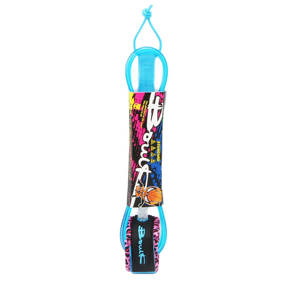 7mm Thick 6ft/8ft Longboard Foot Rope Surfing Leash Surfboard Foot Leash TPU Stainless Swivels Surfboard Leash Surf Leg Rope