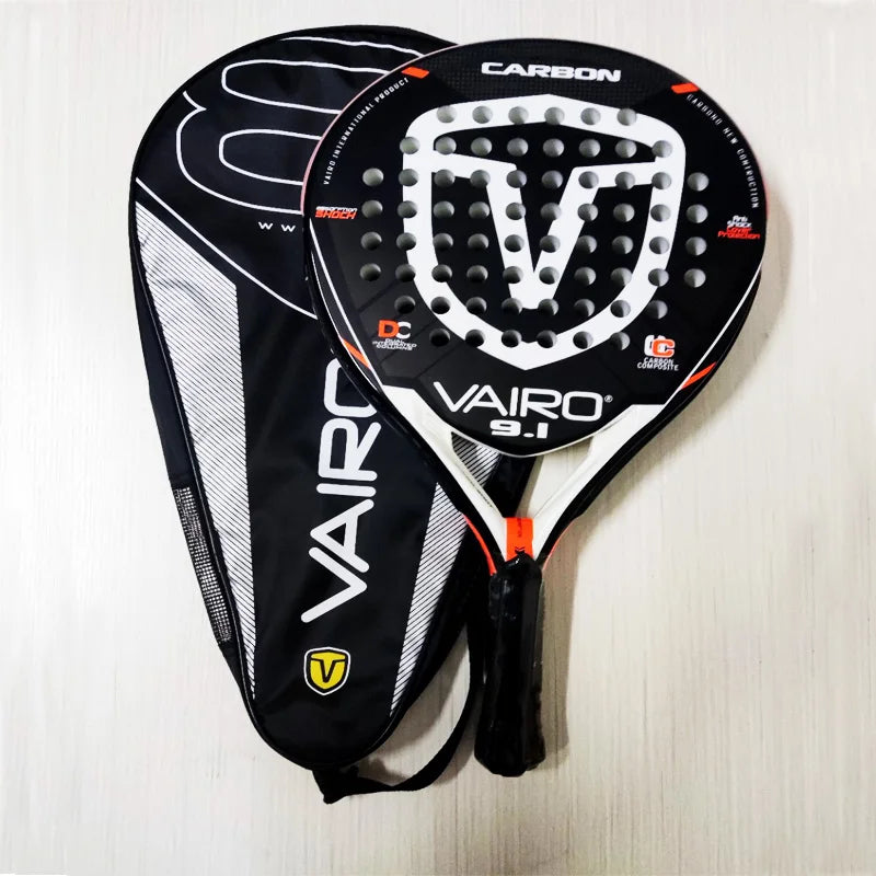 New High Quality Padel Racket  Series Palas 3 Layer Carbon Fiber Board Paddle EVA Face Tennis Beach Racquet Bag Vairo 9.1 360g