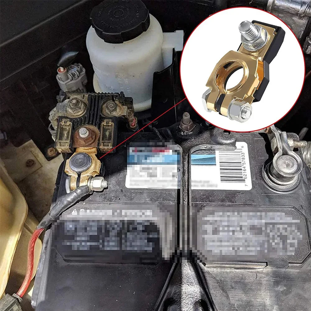 1 Pair Quick Release Terminal Connectors Copper Clip 12V/24V Car Battery Terminals Top Post Wire Cable Clamp Screw Auto Parts