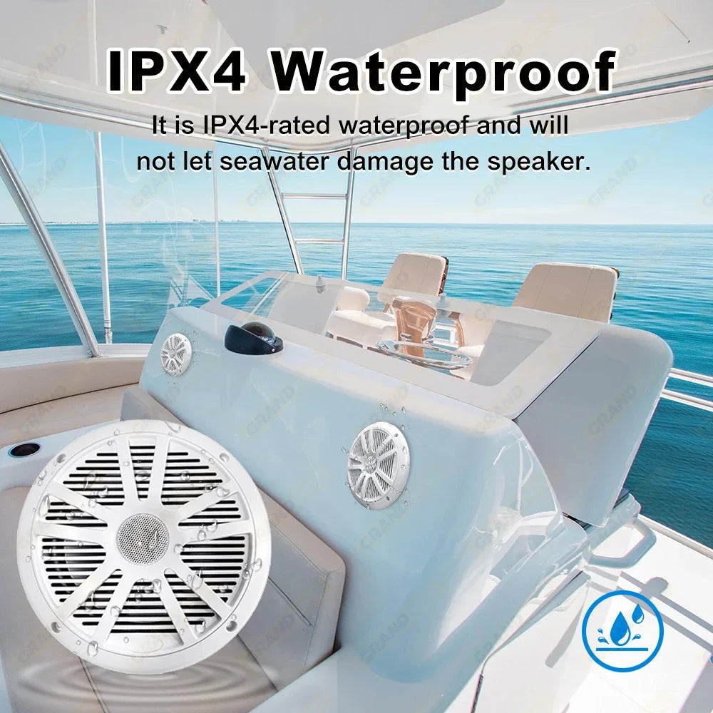 Marine Stereo Boat Radio Waterproof With Speaker Bluetooth FM AM Digital Media Audio Player For Yacht Gauge ATV UTV RV Golf Cart