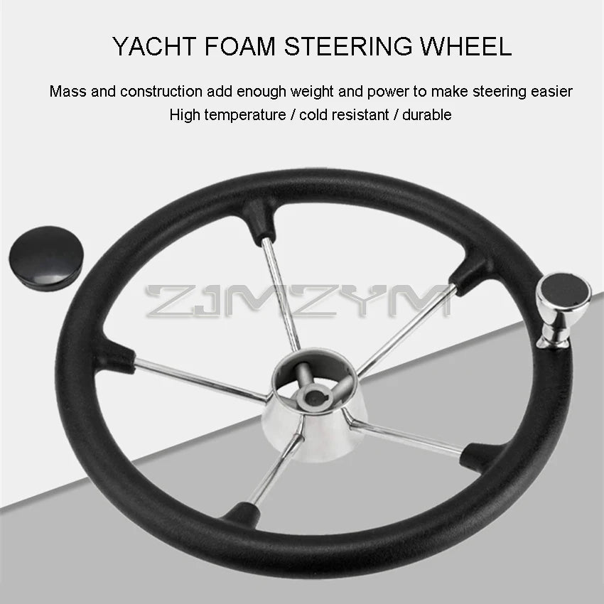 11" 13.5 " Marine Stainless Steel Boat Steering Wheel For Yacht with Black Foam Grip Boat Accessories