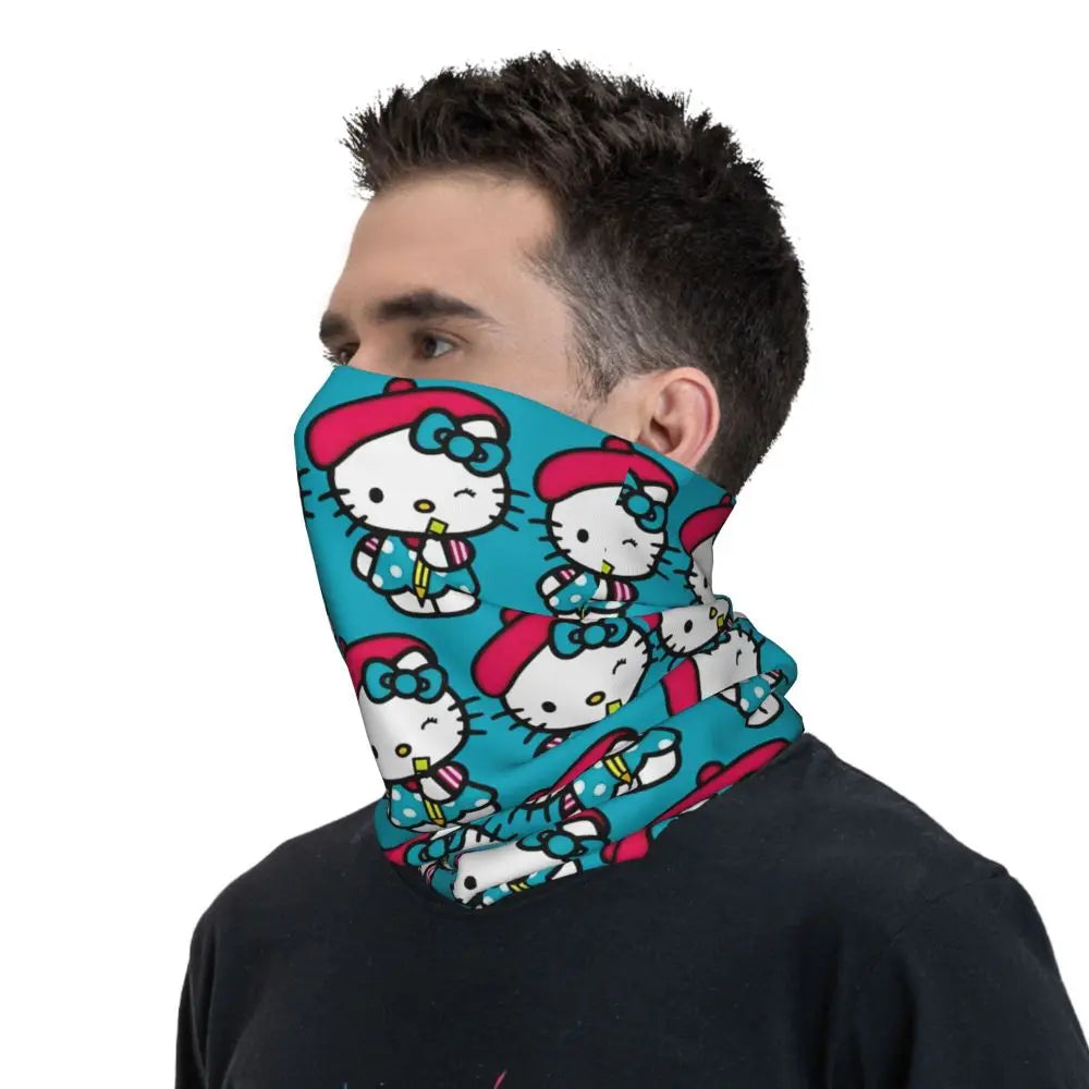 Outdoor Sports Balaclava Hello Kitty Cycling Mask Breathable Tactical Fashion Punk Hiking Camping Sun Protection Neck Gaiter