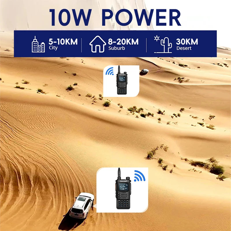 TIDRADIO H3 Long Range Walkie Talkie Phone APP Wireless Programming Air Band GMRS Two Way Radio USB Type-C Programming &Charge