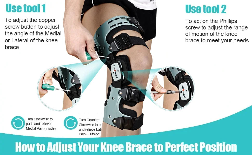 NEENCA Unloader ROM Knee Brace Hinged Stabilizer Adjustable Recovery Support for ACL MCL PCL Injury Meniscus Tear Arthritis