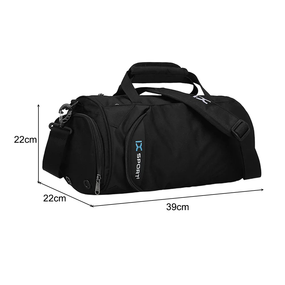 Mochila esportiva de poliéster, bolsa de treinamento fitness de grande capacidade com compartimento para sapatos, multifuncional, resistente ao desgaste para homens e mulheres