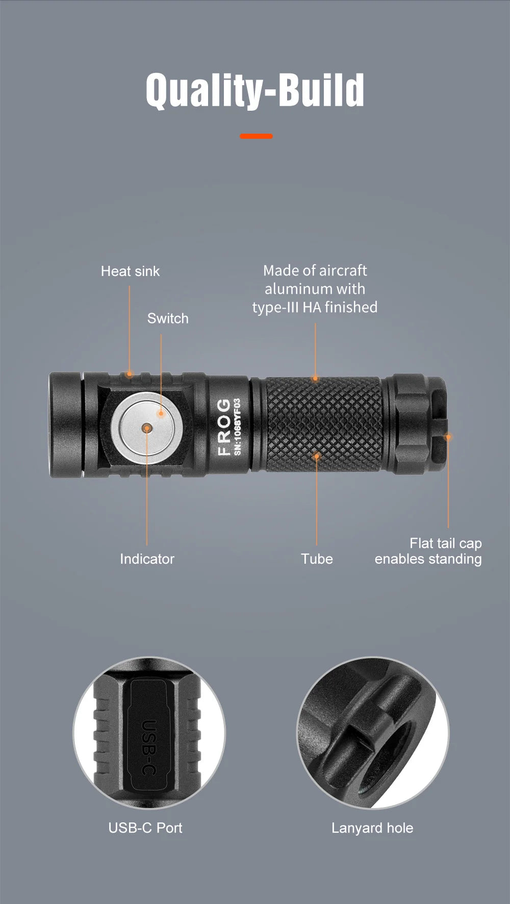 Lumintop EDC LED Outdoor Flashlight USB C Rechargeable Lamp Camping Lantern Keychain 10280 Li-ion Battery High Power Torch