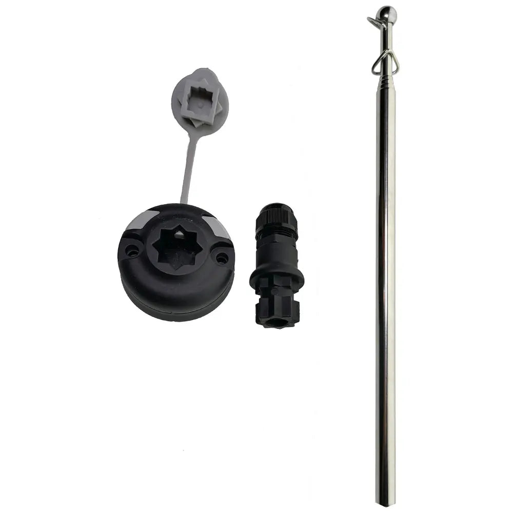 Stainless Steel Kayak Canoe Flag Pole Yacht Dinghy Kayak Deck Mount Flag Pole Lock Socket