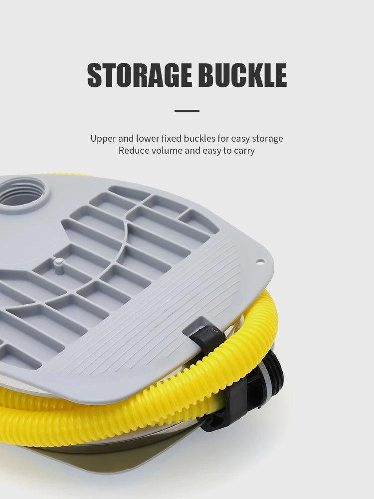 KOTESU foot-operated air pump for inflatable boats, SUP paddle boards, and kayaks, with a portable bellows design of 5L and 7L