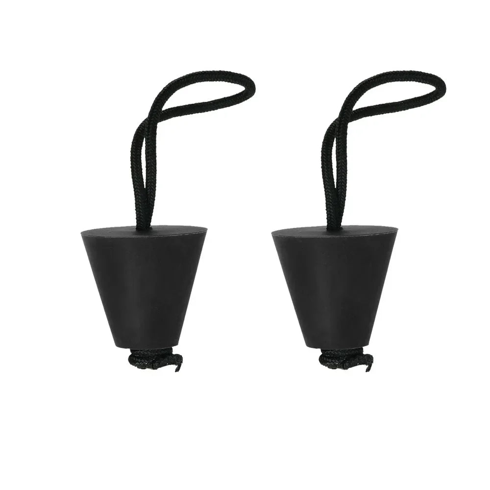 2PC kayak Canoe Marine Boat Dinghy scupper plug Drain Holes Stopper Kit with Cord Rope