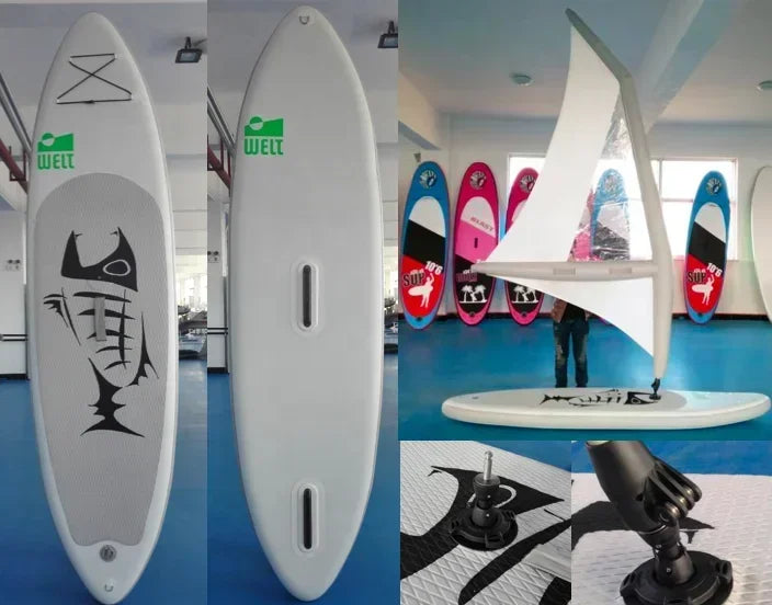 Windsurf Inflatable Stand Up Sup Paddle Board With Sail Kitesurf Wakeboard