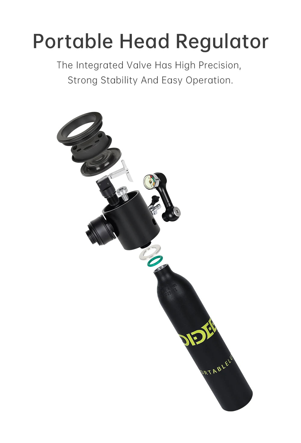 DIDEEP 0.5Liter Mini Scuba Diving Tank Set,Up to 5-10 Mins Underwater Diving Cylinder,Portable Lungs Gear with HD Full Face Mask