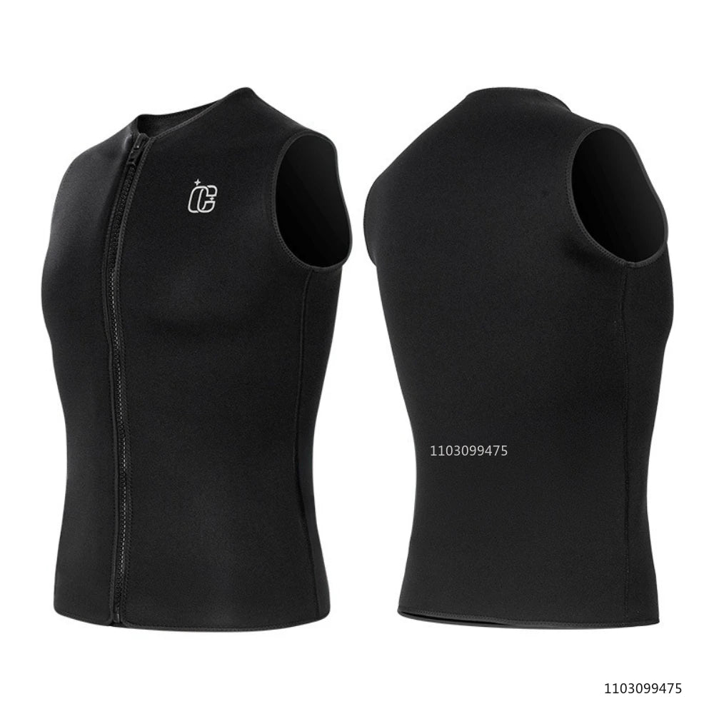 Wetsuit Vest for Men Women 3mm Front Zipper Neoprene Wet Suit Top Sleeveless Jacket for Scuba Diving Kayaking Surfing Swimming