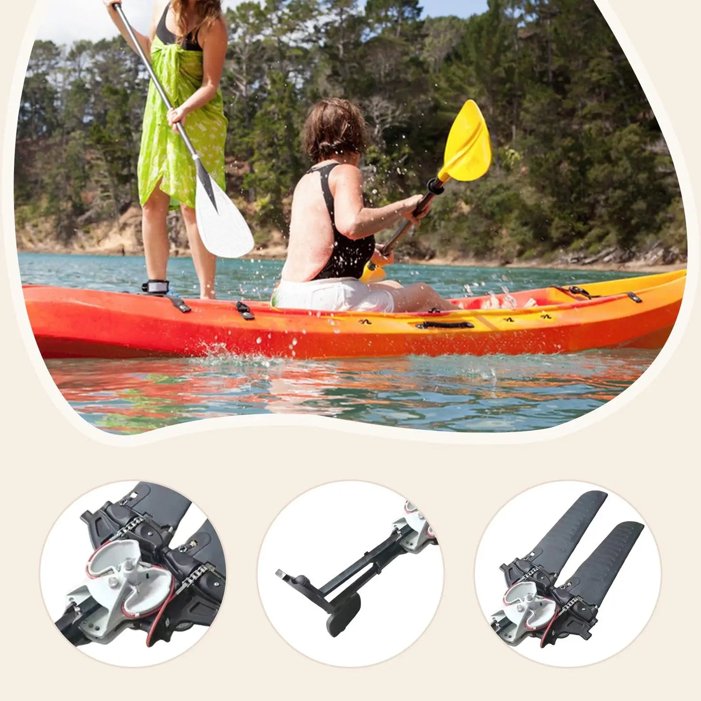 Foot Pedal System for BOARD Kayak Repair Parts for Photographing Simple Assembly, Hands Free Paddling