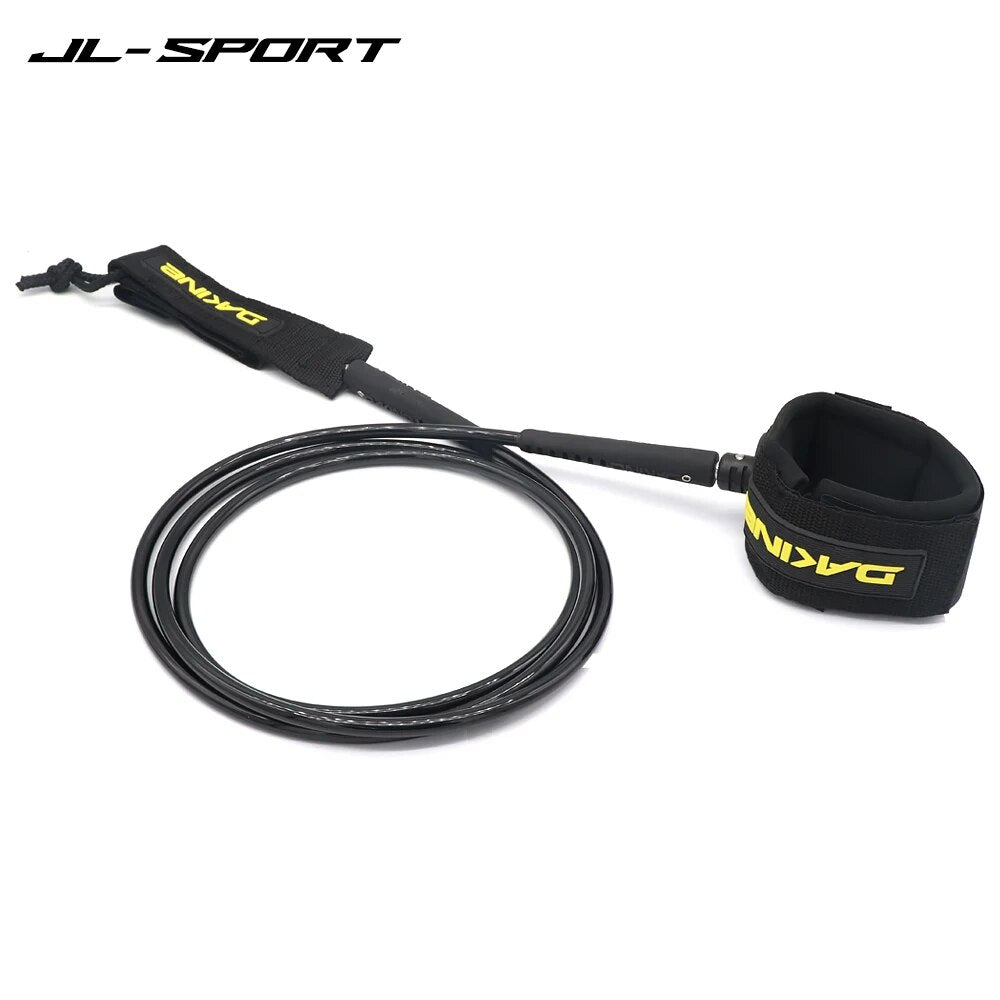 SUP Board Surf Leash Surf Board Leash DK Surfboard Leash 7mm TPU Foot Rope Nlack Straight Surf Leash With Simple Packing