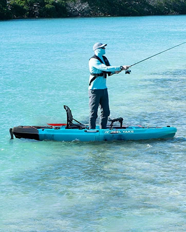 Reel Yaks Tandem Fishing Angler Kayak 12.5ft Sit On Top Boat for 2 3 Persons 550 lbs Capacity Stable W Hull Family Adventure