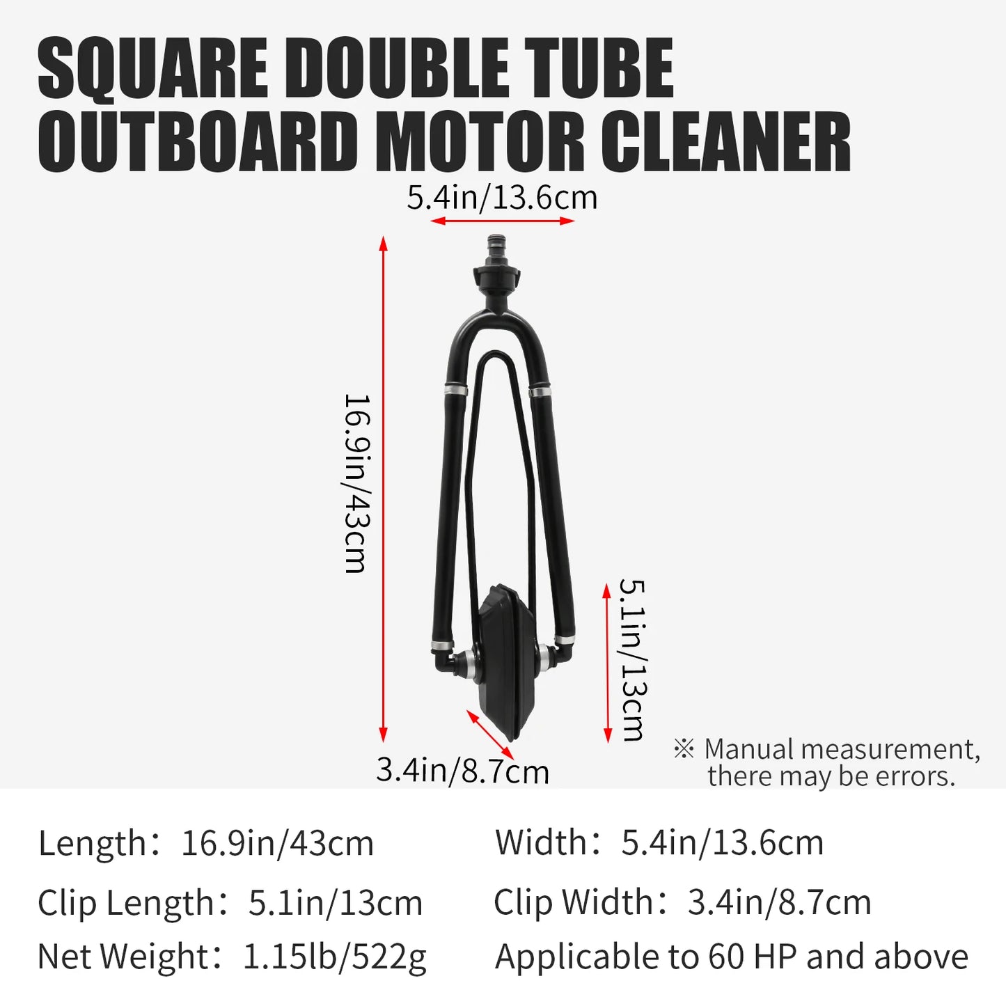 1PCS KOETSU Marine Universal Rectangular Outboard Motor Water Flusher Boat Ear Muff Engine Flusher for Marine Boat
