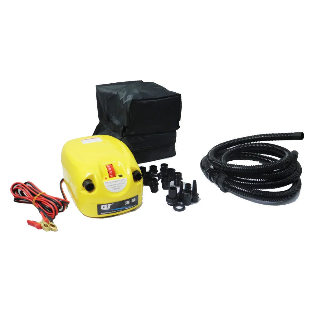 Portable Pvc Boat Pump DC12V Air Pump with Nozzles Storage Bag Support Inflation and Deflation Inflatable Kayak Accessories