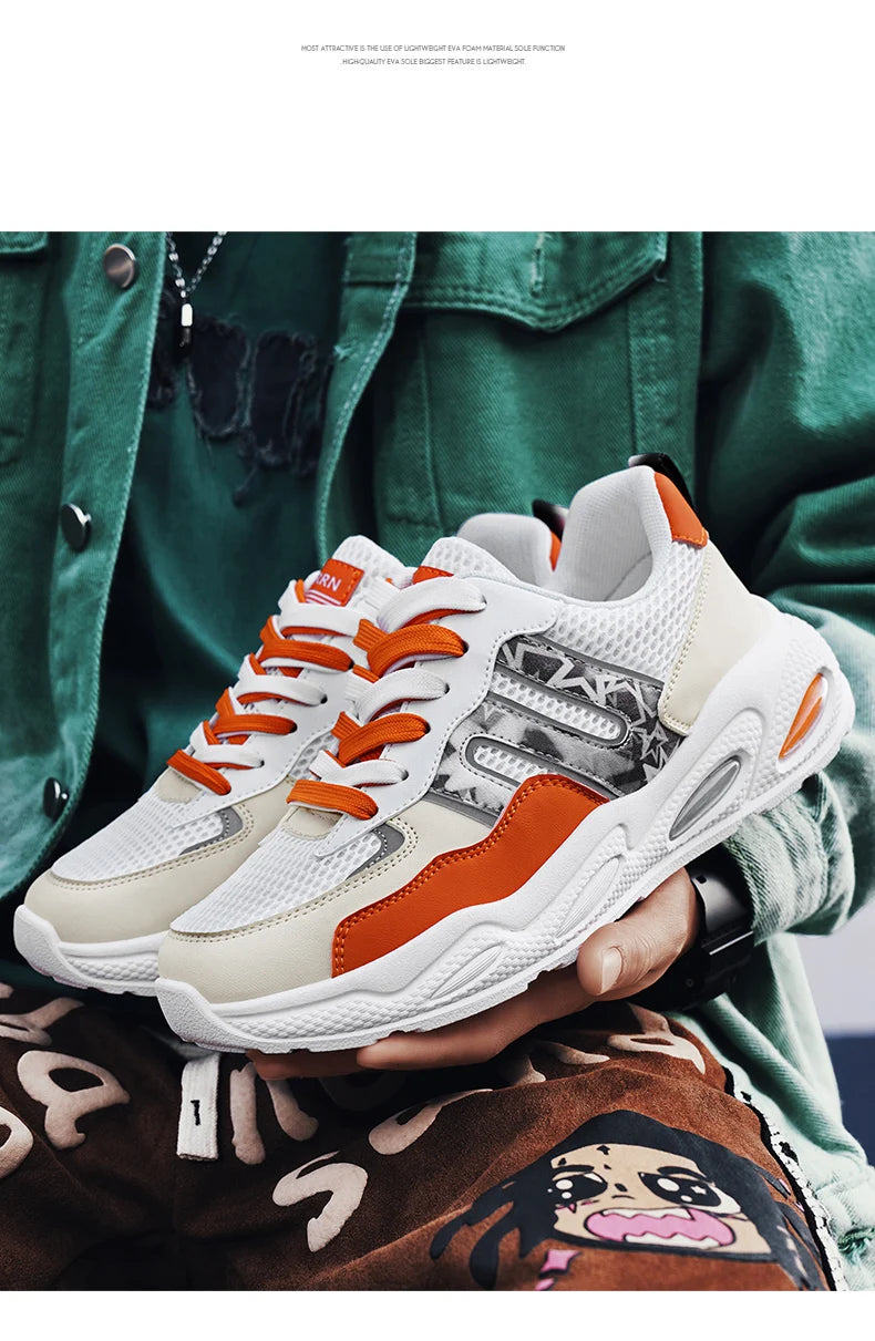 Hot Sale Men's Casual Sneaker Autumn Mixed Color Mesh Outdoor Shoes for Mens Trendy Mans Tennis Sports Lightweight Male Sneakers