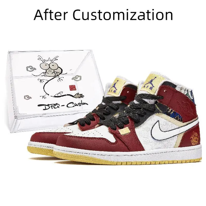 【Customize】Jordan Air Jordan 1 Vintage Basketball Shoes Women's Sneakers shoes BQ6472-701