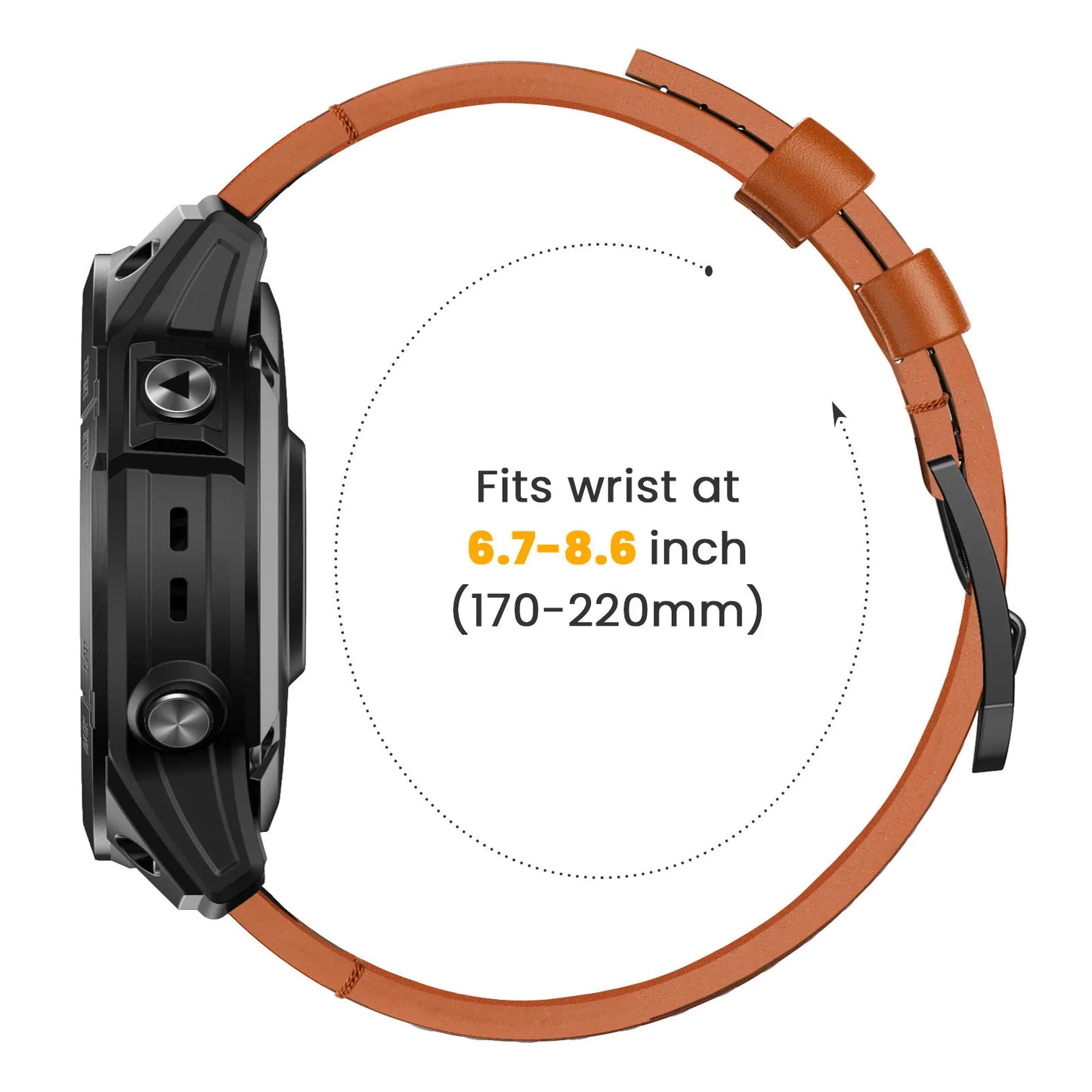 Anbest pulseira de couro genuíno para garmin tactix 7 pro/fenix 6x pro banda de ajuste rápido para fenix 5/6/7/instinct pulseira