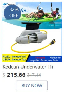 Electric fin power fin underwater motor waterproof motor inflatable paddle canoe fishing boat underwater thruster Jet Propeller
