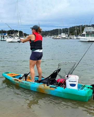 Reel Yaks Tandem Fishing Angler Kayak 12.5ft Sit On Top Boat for 2 3 Persons 550 lbs Capacity Stable W Hull Family Adventure