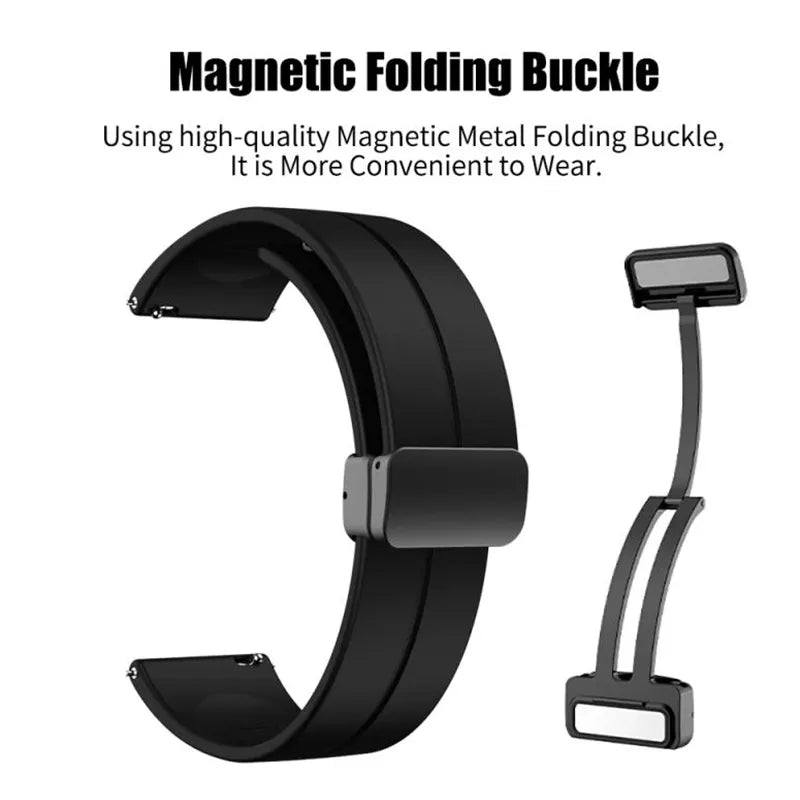 Fivela magnética dobrável pulseira para huawei watch fit 2 nova pulseira de silicone com conector