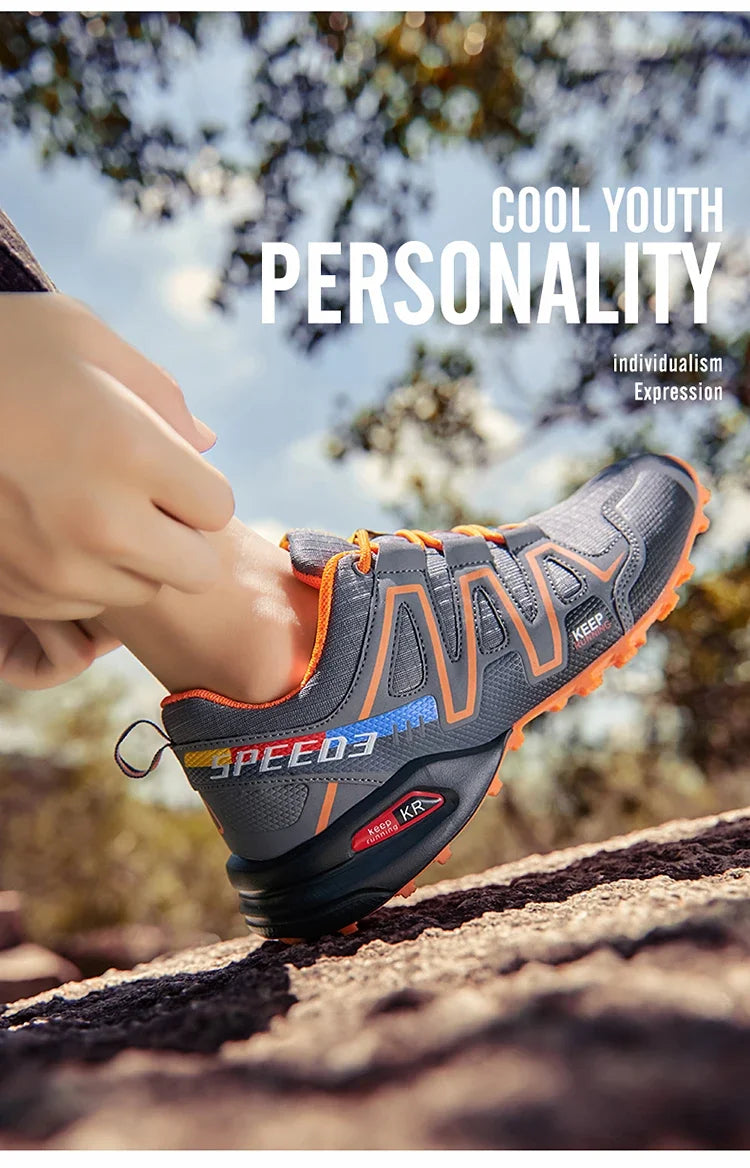 New Outdoor Hiking Shoes for Men Anti Slip and Waterproof Hiking Sports Shoes, Hiking Travel Shoes for Men Road Running Shoes