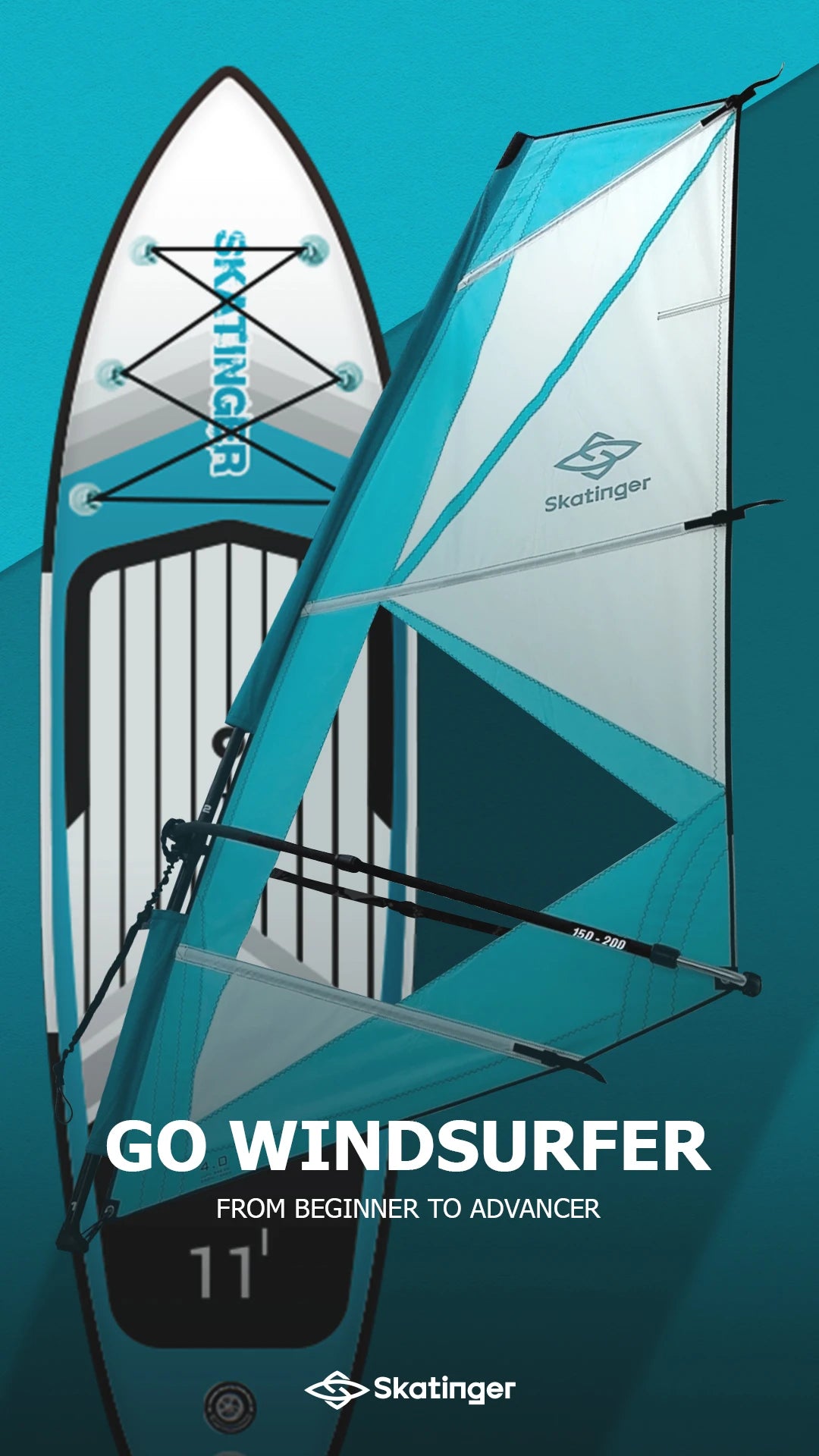 Skatinger  Dropshipping Windsurfing Board Inflatable Wind sup Sail sup  Hard Sail for Beginninger