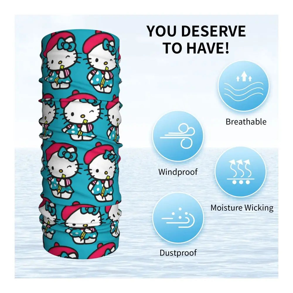 Outdoor Sports Balaclava Hello Kitty Cycling Mask Breathable Tactical Fashion Punk Hiking Camping Sun Protection Neck Gaiter