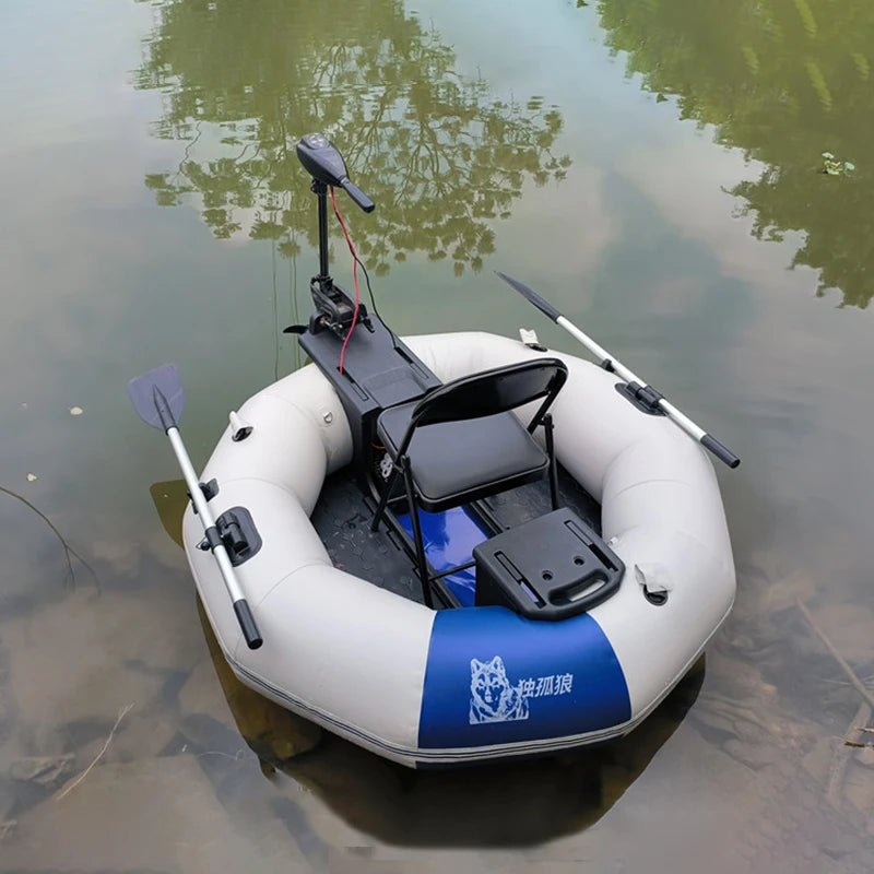 Stable Raft 2-Minute Foldable HDPE Inflatable Fishing Boat, 250kg Capacity Solo Ra ...