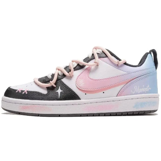 【Customize】Nike Court Borough Skateboarding Shoes Women's Low-top Blue Sneakers shoes BQ5448-115