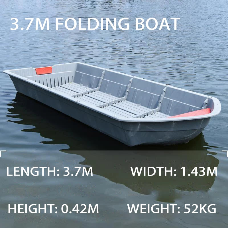 Modular PPR Folding Boat w/Silicone Seals & Air Bow Outboard-Ready Fishing Skiff w/Stainless Hardware Leak-Proof Assembly Craft