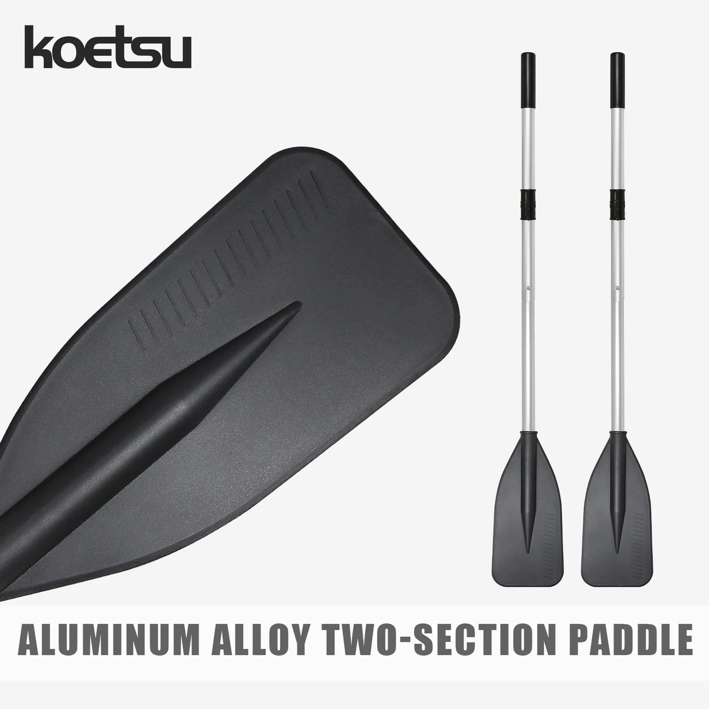 KOETSU 2-Pcs Marine Aluminum Oars. Features an aluminum shaft with nylon blades, for rowboats, kayaks, canoes, and inflatables.