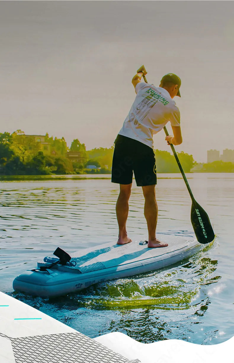 WATER LIVE Sparkling 12’ 0" Inflatable Surfing Board Pointed Design Cruise Travel Paddle Board With Safety Rope 12’ 0"x28"x6"